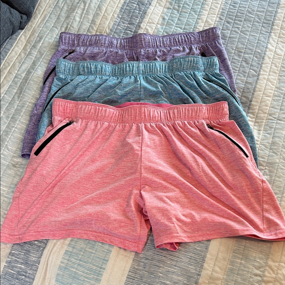 Athletic Women’s Performance Shorts - Pink, Teal, Purple